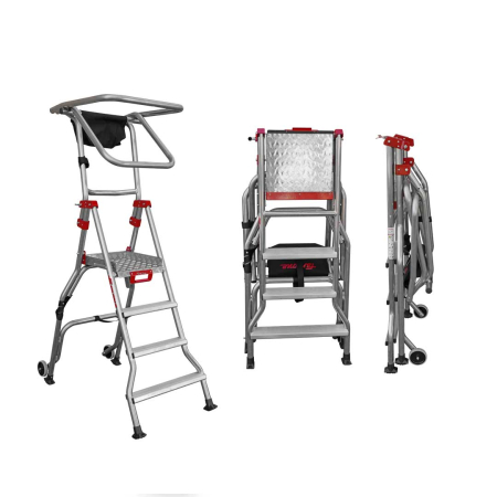 Podest roboczy PL Compact – 4 stopnie, wysokość robocza 2,89 m, bez stabilizatorów